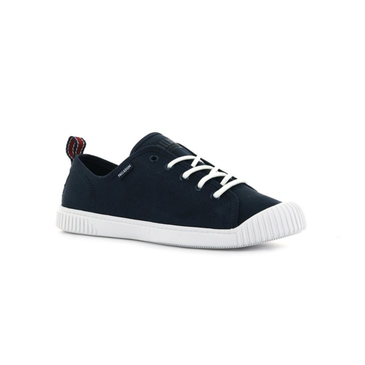 Palladium Easy Lace Canvas Low Tops Women's Sneakers Navy | UK C703-OFI